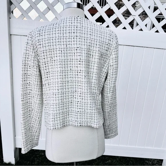 Banana Republic Factory BOUCLÉ MOTO IVORY PETITE JACKET - Picture 8 of 16